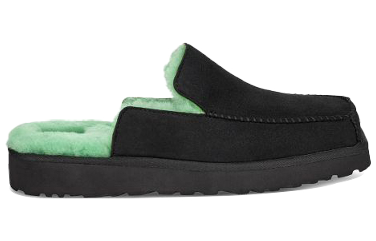 UGG Block Slide Black Green Slippers 'Grey Green' 圖 2