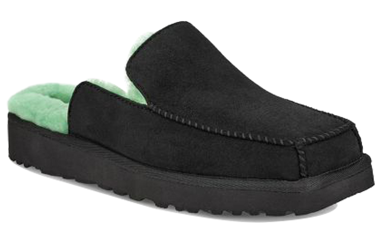 UGG Block Slide Black Green Slippers 'Grey Green' 圖 3