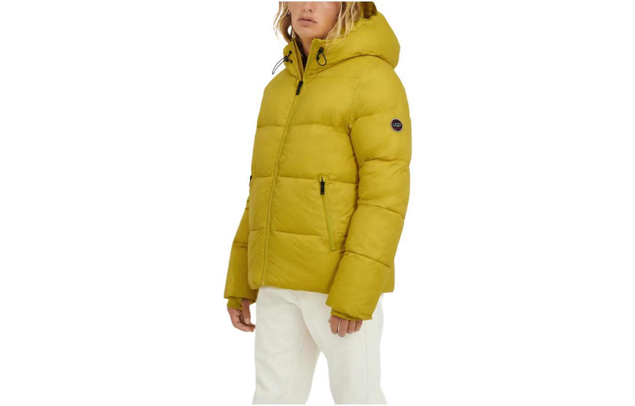 UGG Brayden Puffer Jacket Full-Zip Hooded Long Sleeve Yellow Outerwear 1120656-RLS