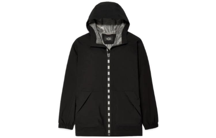 UGG Brennon Black Zip-Up Hooded Raincoat Jacket 1136810-TARR