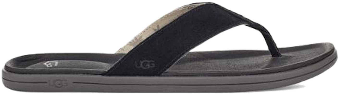 UGG Brookside Flip 二層牛皮 簡約舒適 人字時尚涼拖 男款 黑色 Order UGG Brookside Flip 二層牛皮 簡約舒適 人字時尚涼拖 男款 黑色