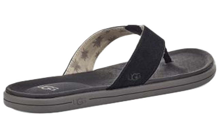 Shop UGG Brookside Flip 二層牛皮 簡約舒適 人字時尚涼拖 男款 黑色