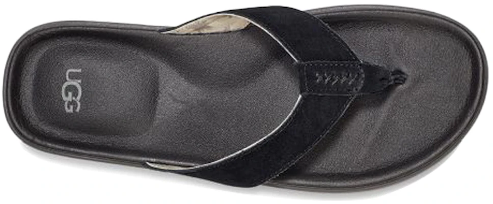 UGG Brookside Flip 二層牛皮 簡約舒適 人字時尚涼拖 男款 黑色 Purchase UGG Brookside Flip 二層牛皮 簡約舒適 人字時尚涼拖 男款 黑色