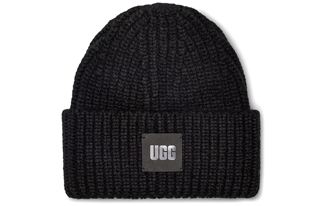 UGG Classic Logo Knit Beanie Unisex Acrylic Fashion Hat 20061-BLK