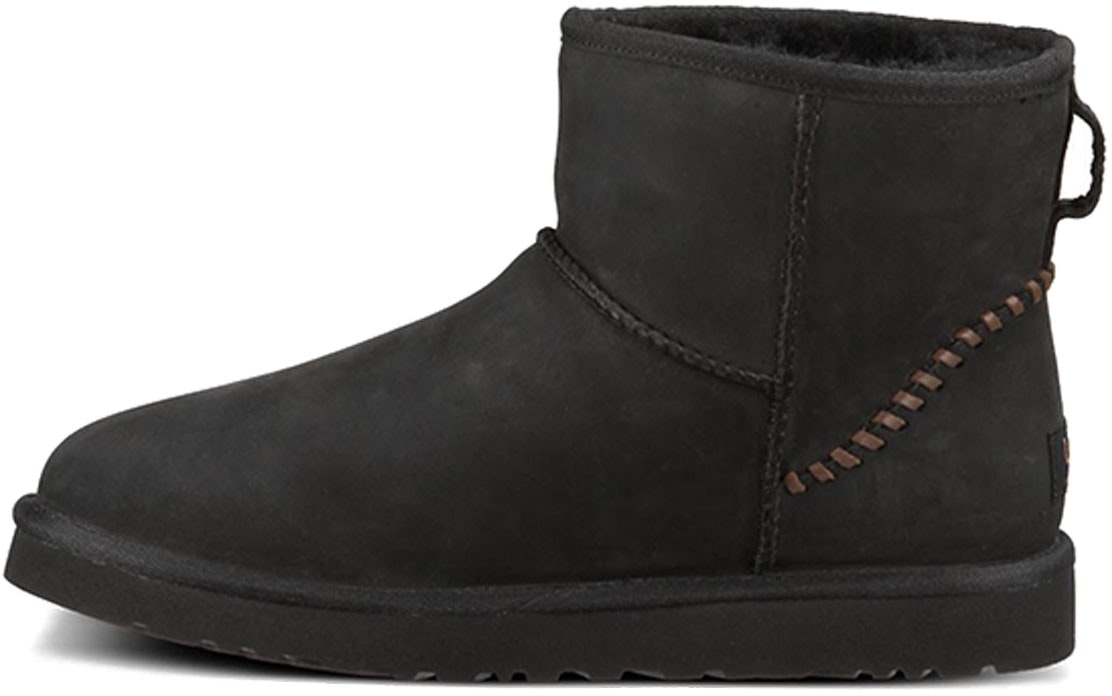 UGG Classic Mini Deco Snow Boots Black Grey 1003945 BLK