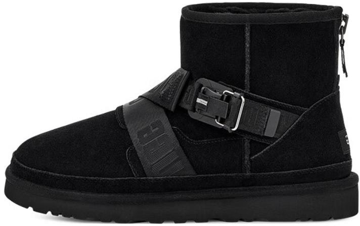 ugg-classic-novelty-first-layer-cowhide-quick-buckle-short-boot-black-1135013-blk