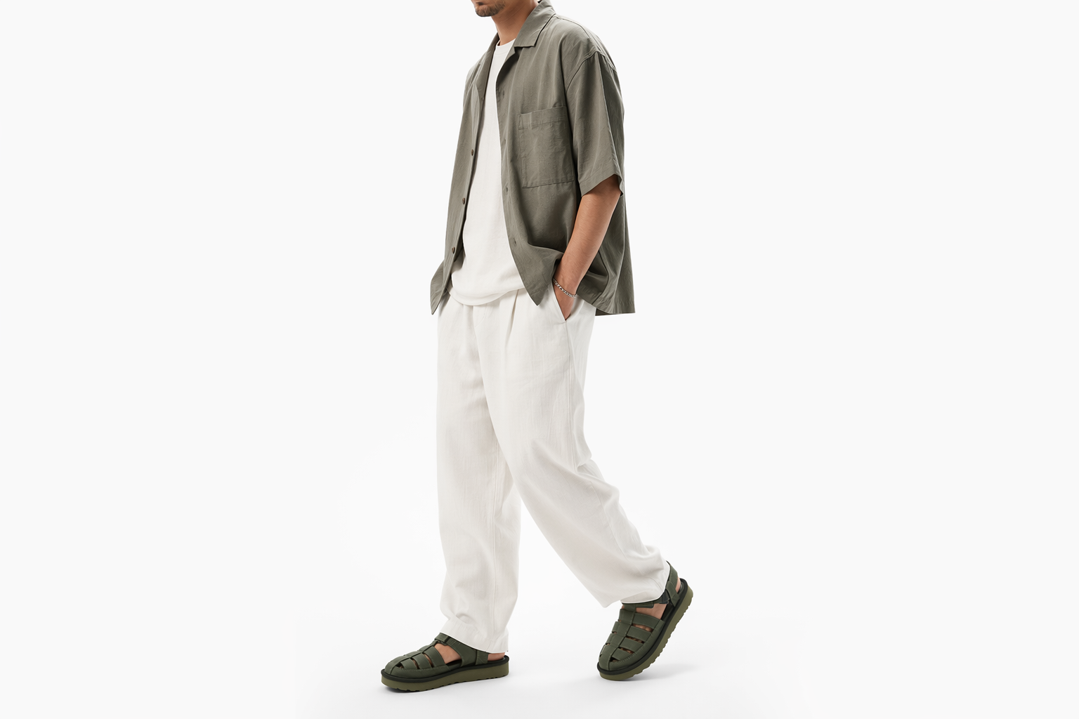 Order Sandal Hijau Kulit Sapi UGG Dune Fisherman 1102694-MSG