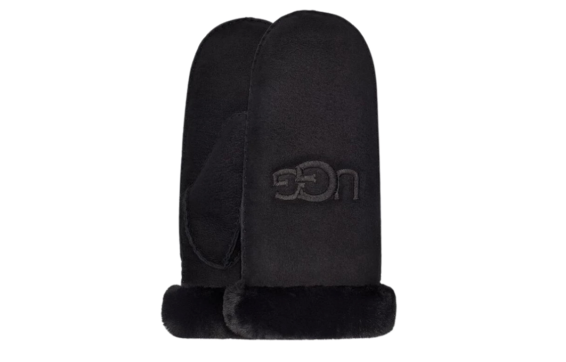 UGG Embroidered Letter Knit Gloves Unisex Couples Black 20932-BLK