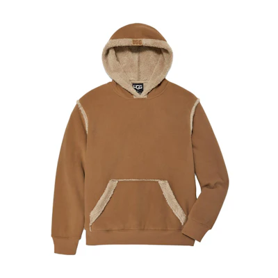 UGG Evren Bonded Fleece Hoodie Brown Casual Pullover 1144323-CHE