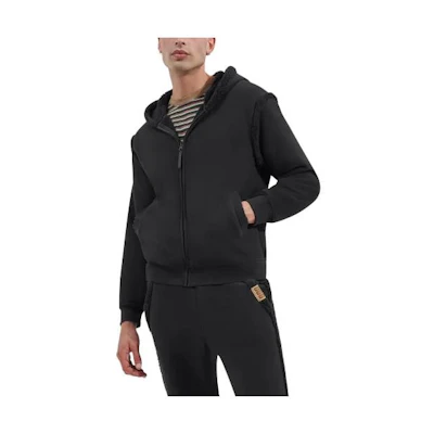 UGG Evren Bonded Fleece Zip-Up Hoodie Jacket Men’s Black 1152390-TARR