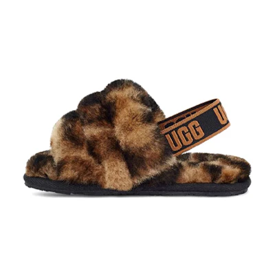 UGG Fluff Yeah Slide 'Leopard Print Cream Candy'