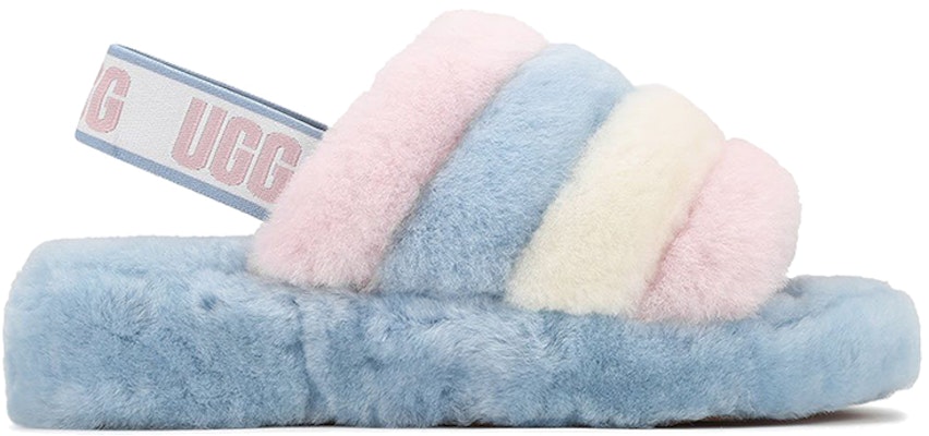 (Women) UGG Fluff Yeah Sandals Pink Blue 1114751-PSTR Order (Women) UGG Fluff Yeah Sandals Pink Blue 1114751-PSTR