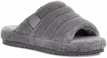 Lookbook UGG Fluff You 羊皮毛一體 舒適休閒 時尚涼鞋 男款 灰色