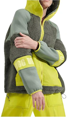 UGG FW23 Jaket Hoodie Unisex Hijau dengan Logo, Cetakan Huruf & Patchwork Zip 1144534-HDML Buy UGG FW23 Jaket Hoodie Unisex Hijau dengan Logo, Cetakan Huruf & Patchwork Zip 1144534-HDML