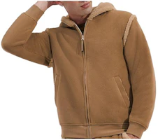 UGG FW23 Solid Color Fleece Zip-Up Hoodie Jacket - Chestnut Brown 1152390-CHE UGG FW23 Solid Color Fleece Zip-Up Hoodie Jacket - Chestnut Brown 1152390-CHE