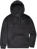 UGG Giles Fluff Hoodie Black Loose-Fit Solid Logo Ribbed Sweatshirt 1144328-IKBL UGG Giles Fluff Hoodie Black Loose-Fit Solid Logo Ribbed Sweatshirt 1144328-IKBL