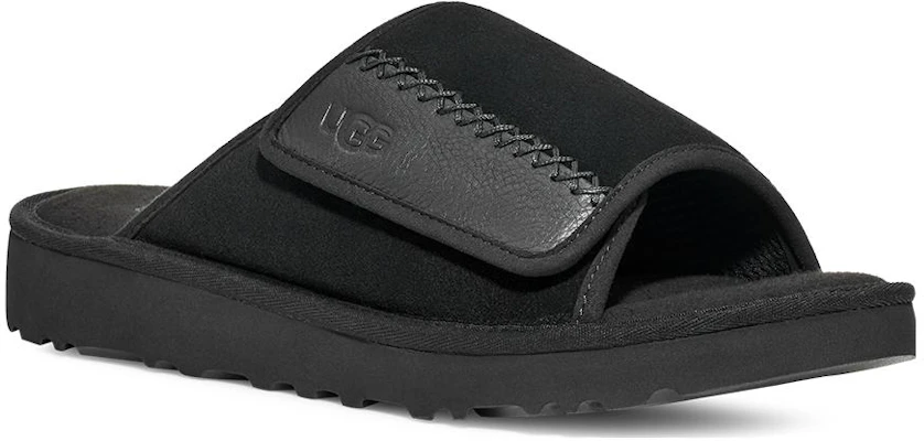 UGG 黃金海岸 滑入式 雙層牛皮 輕盈簡潔 時尚涼鞋 男款 黑色 Shop UGG 黃金海岸 滑入式 雙層牛皮 輕盈簡潔 時尚涼鞋 男款 黑色