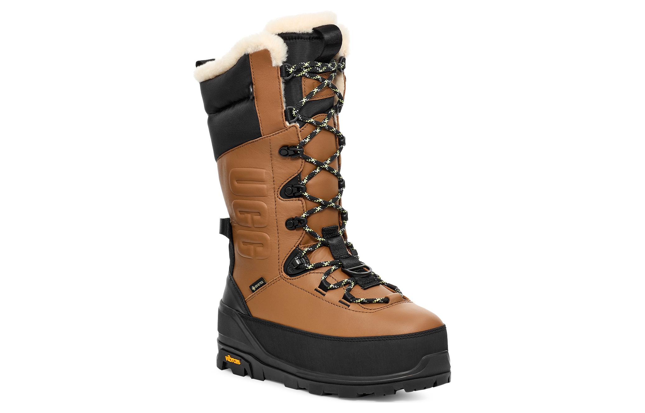 Order UGG 皮革 圓頭萬用 增高耐磨 舒適保暖 高筒靴 男款 黑棕色