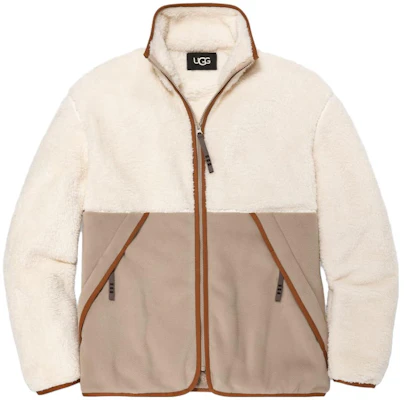 UGG Ledger Fluff Jaket Cream Colorblock Zip-Up Jaket Kasual 1144316-CPTY Buy UGG Ledger Fluff Jaket Cream Colorblock Zip-Up Jaket Kasual 1144316-CPTY
