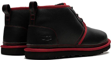 Shop UGG Neumel 皮革圓頭綁帶舒適百搭短靴 男款 黑色
