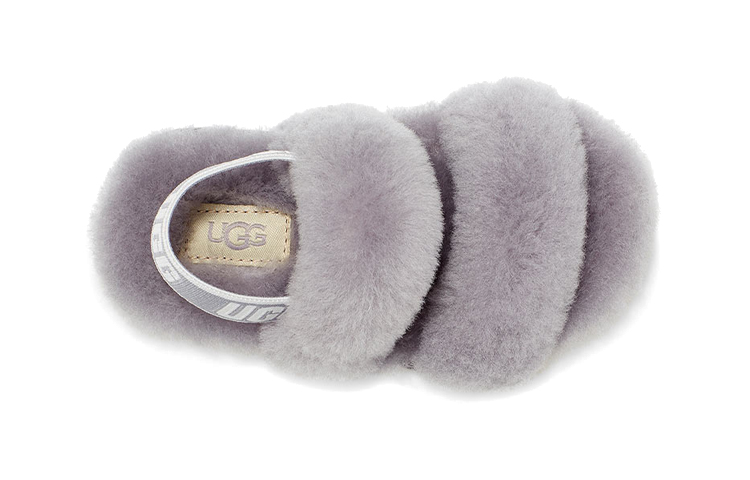 Shop UGG Oh Yeah 羊毛涼鞋 童款 灰紫色