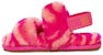 UGG Oh Yeah Zebra 'Sandal Kasual Mudah Fluffy Terbuka Rose Merah' 1116641T-RCR