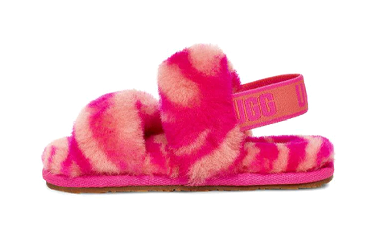 UGG Oh Yeah Zebra 'Simplified Casual Fluffy Open-Toe Sandal Rose Red' 1116641T-RCR
