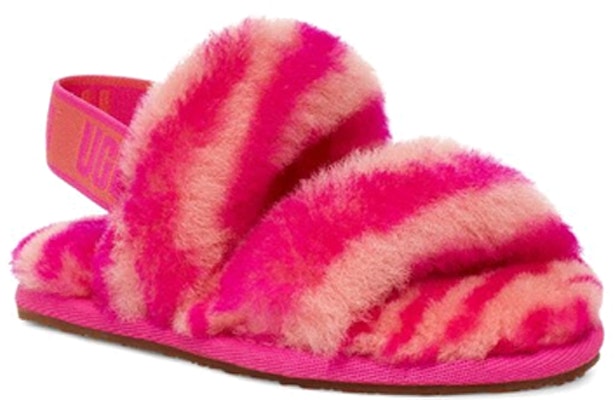UGG Oh Yeah Zebra 'Simplified Casual Fluffy Open-Toe Sandal Rose Red' 1116641T-RCR Lookbook UGG Oh Yeah Zebra 'Simplified Casual Fluffy Open-Toe Sandal Rose Red' 1116641T-RCR