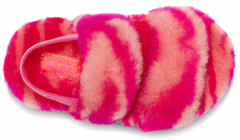Shop UGG Oh Yeah Zabra 簡約休閒毛絨露趾涼鞋 小童 玫瑰紅
