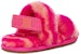 UGG Oh Yeah Zebra 'Sandal Kasual Mudah Fluffy Terbuka Rose Merah' 1116641T-RCR