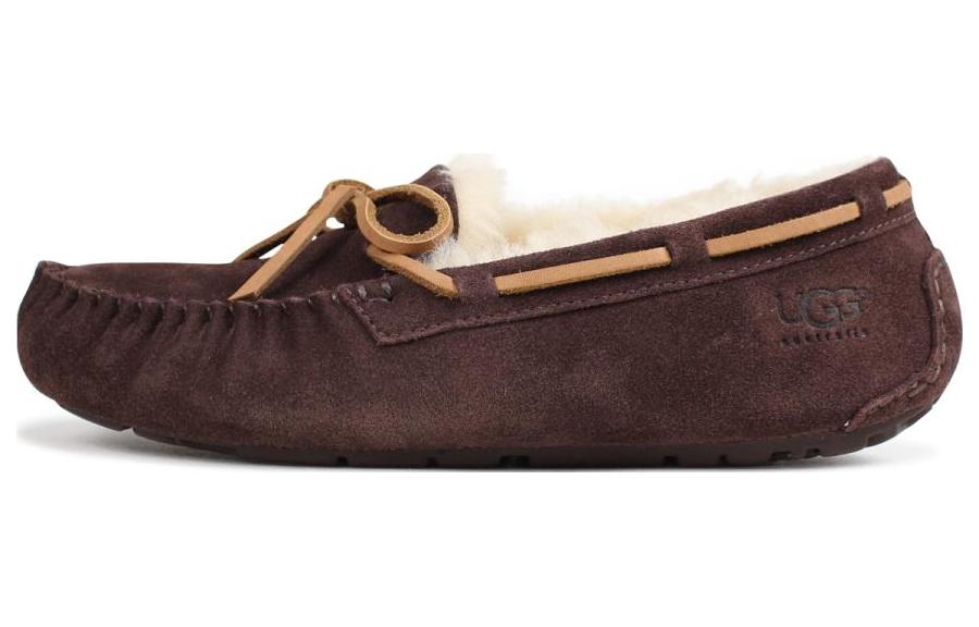 UGG Olsen Slipper Sheepskin Lined Loafers - Maroon 1003390-ESPRE