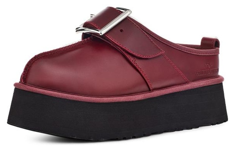 Lookbook Opening Ceremony x UGG 皮革 厚底金属扣 時尚涼拖 男女同款 紅棕色