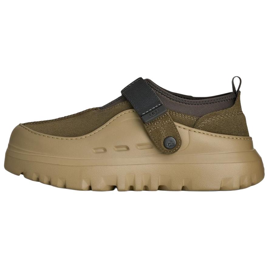 UGG PeakMod Lowcut Casual Sneakers Deep Olive Leather Round Toe 1171355-DLVM
