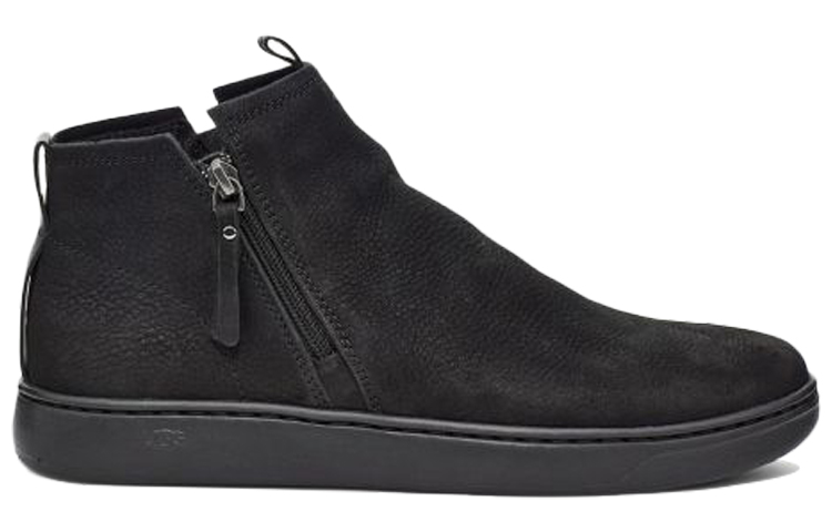 UGG Pismo Cowhide Zipper Skateboarding Shoes Black 圖 2