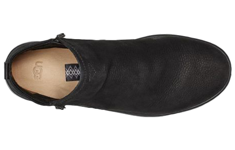 UGG Pismo Cowhide Zipper Skateboarding Shoes Black 圖 5