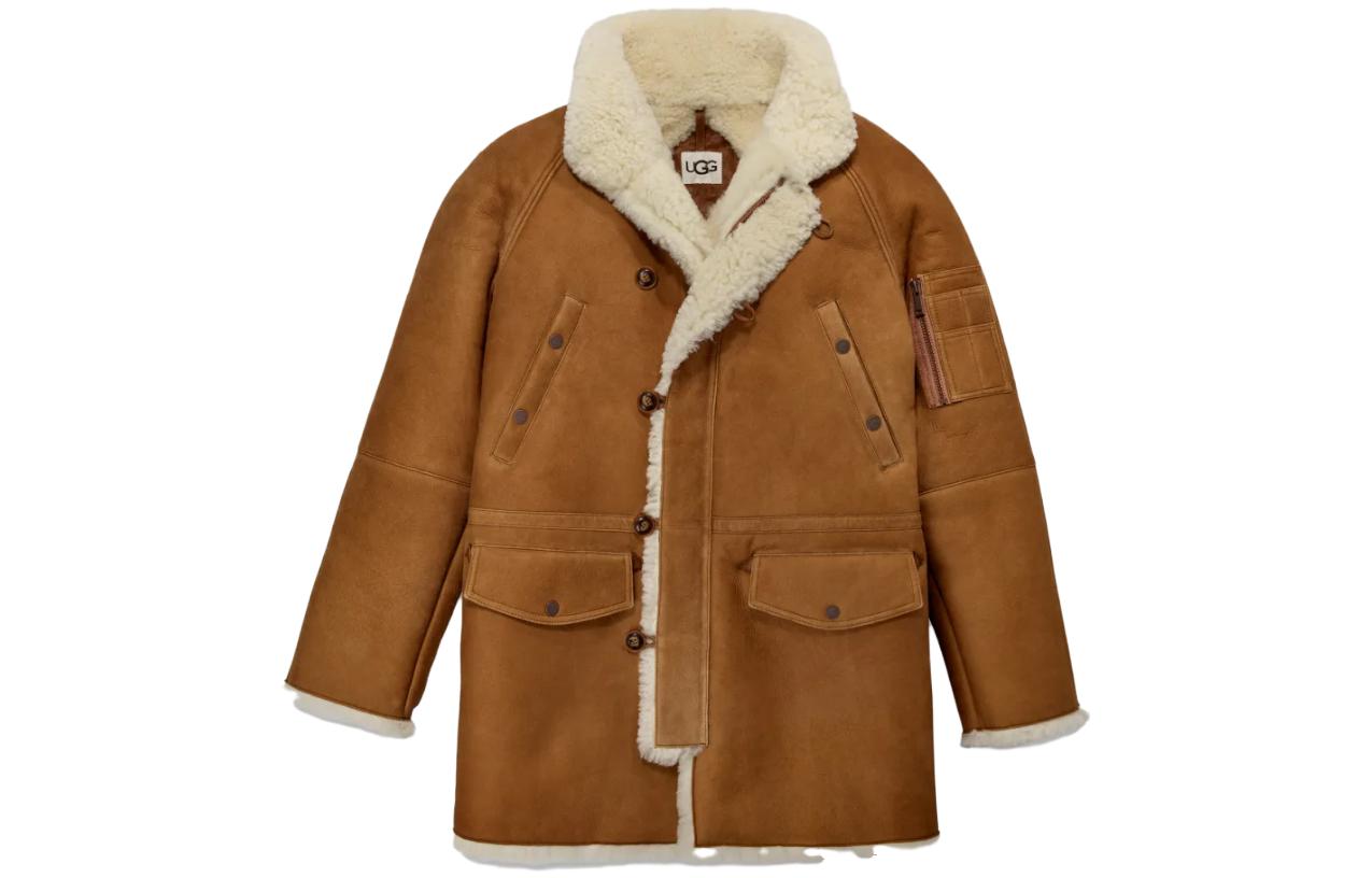 UGG Purple Color-Block Stand-Up Collar Buttoned Jacket 1132310-CAB