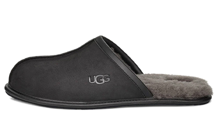 UGG Scuff Leather Slipper 'Black' 1108192-BLK