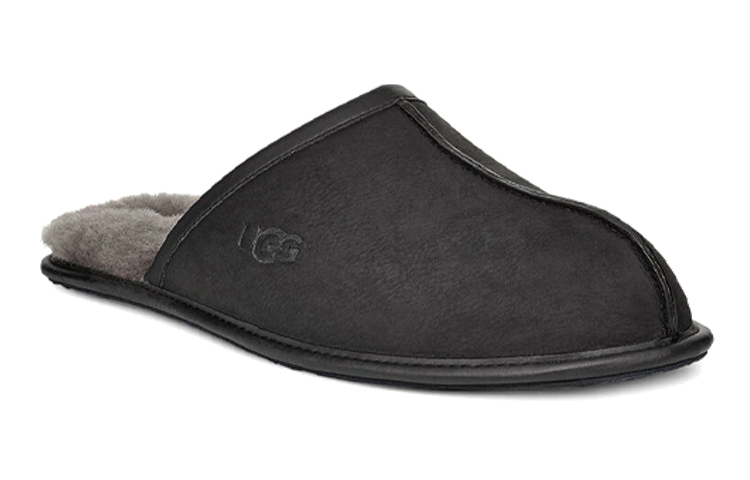 Shop UGG 皮革 簡約休閒 時尚拖鞋 男款 黑色