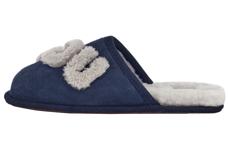 Buy UGG Scuff Logo 羊皮拖鞋 藍色