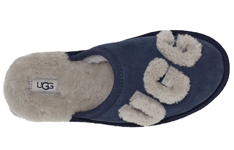 UGG Scuff Logo Sheepskin Slipper 'Blue' 圖 4