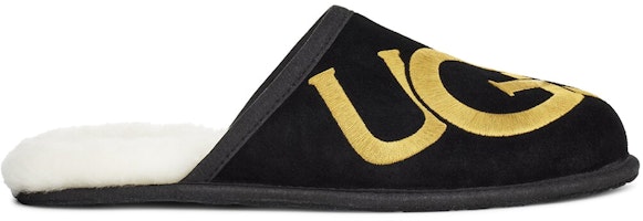 UGGロゴ スカッフ スリッパ (黒/金) 1101324-BKGD Order UGGロゴ スカッフ スリッパ (黒/金) 1101324-BKGD