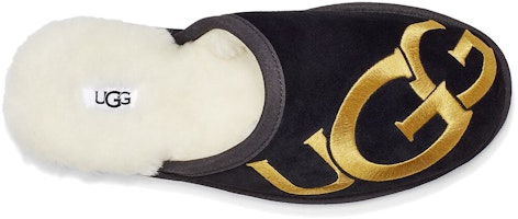 UGGロゴ スカッフ スリッパ (黒/金) 1101324-BKGD Shop UGGロゴ スカッフ スリッパ (黒/金) 1101324-BKGD