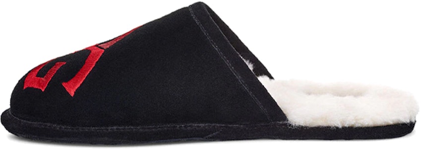 UGG スカフロゴ スリッパ 黒/赤 1101324-BLK Buy UGG スカフロゴ スリッパ 黒/赤 1101324-BLK