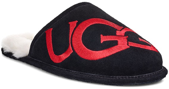 UGG スカフロゴ スリッパ 黒/赤 1101324-BLK Lookbook UGG スカフロゴ スリッパ 黒/赤 1101324-BLK