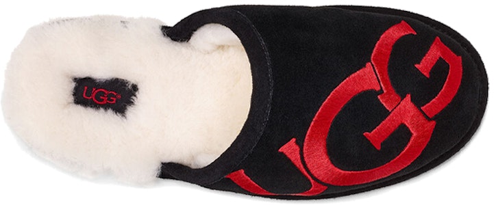 UGG スカフロゴ スリッパ 黒/赤 1101324-BLK Shop UGG スカフロゴ スリッパ 黒/赤 1101324-BLK