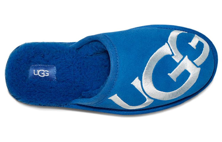 Shop Pantofole UGG Scuff Logo Blu Classico Bianco 1101324-CBLW