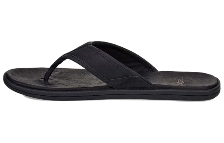 UGG Seaside Flip Leather Cowhide Slipper Black 1102690-BLK