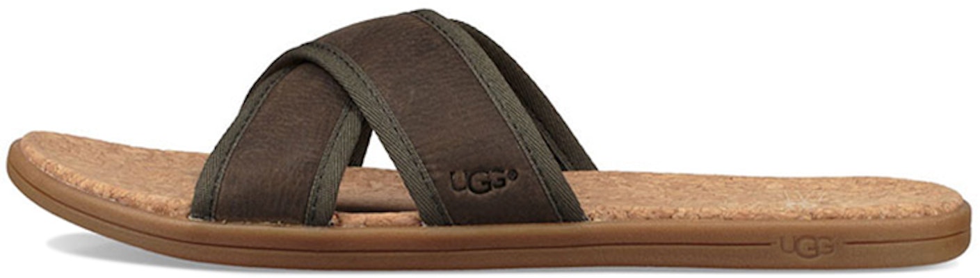 UGG 海邊滑行 頭層牛皮 休閒舒適 十字涼鞋 男款 棕色 Buy UGG 海邊滑行 頭層牛皮 休閒舒適 十字涼鞋 男款 棕色