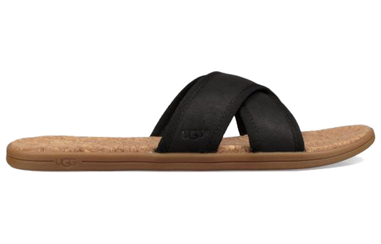 Order UGG Seaside Slide Koeienhuid Zwart Pantoffels 1092172-BLK