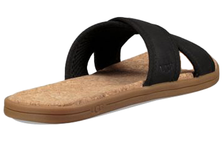 Shop UGG Seaside Slide Koeienhuid Zwart Pantoffels 1092172-BLK